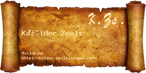 Káldor Zsolt névjegykártya